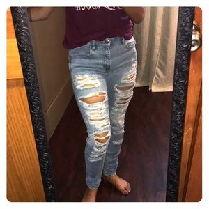 Distressed jeans